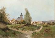Eugene Galien-Laloue The path outside the village oil painting artist